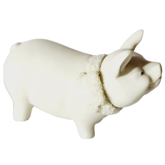 Department 56 Snowbunnies Pig Easter Farm Vtg Figurine 90's White 23773 - Picture 5 of 9